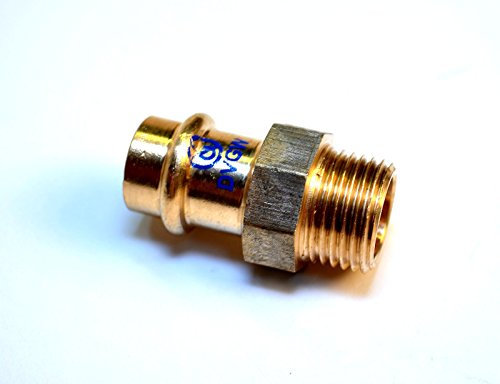 Rotguß Pressfitting Übergangsnippel mit Außengewinde 22 x 1/2