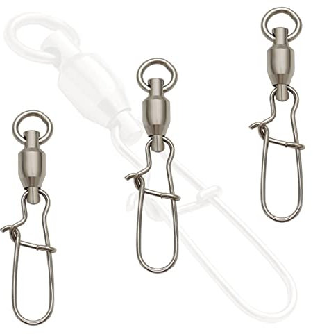 Phad Fishing 10PCS Kugellager Wirbel mit Duo-Lock Snap Angel Zubehör Größe 0#~8# Ball Bearing Swivels (4#(73LB) 20PCS)