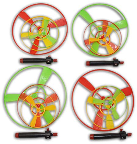 jameitop®Flugkreisel 4 STÜCK Hubschrauber Propeller Kreisel Fliegende Untertasse Mitgebsel