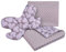 Medi Partners Babydecke Krabbeldecke Set 3in1 100% Baumwolle Minky Kinderdecke 55x75 + 35x30cm flaches Kissen und Anti-Schock-Kissen Schmetterling (Miki mit grauen Minky)