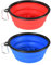 Collapsible Dog Bowls, Large Portable Travel Dog Bowls, 34oz Foldable Dogs Water Food Slow Feeder Bowl, Collapse Feeding Dish for Walking, Traveling, Hiking, Camping (2 Pack)