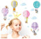 Little Deco Wandaufkleber Kinderzimmer Ballon Tiere Mädchen I 2 A4 Bögen I Wandtattoo Heißluftballon Wandsticker Babyzimmer Elefant Tiere Affen DL214-2