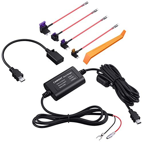 CAMWAY Universal Dash Cam Hardwire Kit Mini USB/Micro USB 12V-24V to 5V HardWire Fuse Box Car Recorder Dash Cam Hard Wire Kit with Micro USB Car Charger Cable for Nextbase dash Camera for Cars