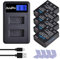DuraPro 4 batterie + caricatore LCD Dual USB per fotocamera Gopro 3 HERO3 +, HERO3 e GoPro AHDBT-301, AHDBT-302