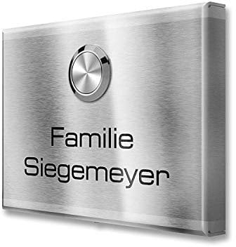 Metzler Kabellose Funkklingel - hohe Reichweite - Edelstahl Design Türklingel inkl. Empfänger, wasserfest - 3 Empfänger (Steckdose)