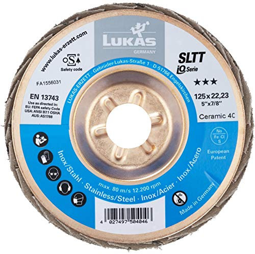 10x LUKAS Fächerscheibe Fächerscheiben Schleifscheibe SLTT Ø 125 mm Korn 40