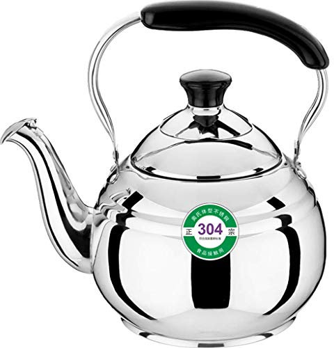 SGSG Home Cordless Water Kettle Stove Top Whistling Tea Kettle - Food Grade Stainless Steel Teapot with Handle And Straight Pour Spout,3L