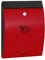 Briefkasten Design,mehrere Farben, Briefe Post, Mailbox, Sichtfenster, Edelstahl pulverbeschichtet, abschließbar, 2 Schlüssel, Einwurf-Format DIN C4 (rot)