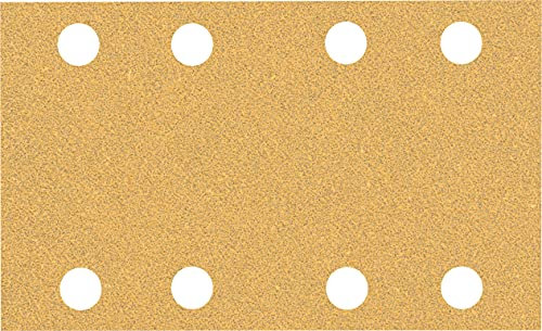 Bosch 10x EXPERT C470 Schleifblatt mit 8 Löchern (für Farbe auf Holz, Hartholz, Ø 80x133 mm, Körnung 60, Professional Zubehör Schwingschleifer)