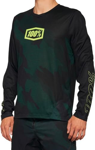 100% AIRMATIC LE Black CAMO Long Sleeve Jersey - XL