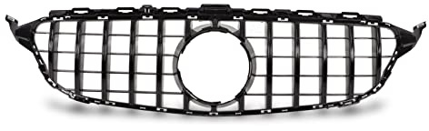 Frontgrillrahmen, Fydun für Panamericana GT Style Kühlergrill Ersatz für die C-Klasse W205 C205 Pre-Facelift 2015-2018(Voll schwarz)