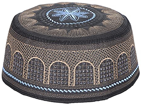 Muslimischer Hut für Herren, Bestickter Totenkopf-Hut, Arabische, Omanische, Türkische Kopfbedeckung, Beanie, Ramadan, Eid, , Gebetsstickerei, Saudi-Arabien, Muslimischer Hut,