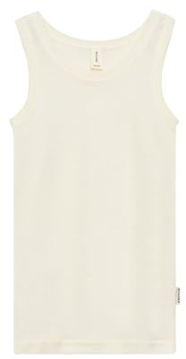 Dilling Kinder Unterhemd aus 70% Bio-Merinowolle & 30% Maulbeerseide – Unisex Wolle-Seide Tanktop – Natürlich Temperaturausgleichend & Hautfreundlich - Natur 110/116
