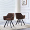 B&D home® Esszimmerstühle Cyrus 2er-Set – Polsterstuhl mit Armlehnen, Wildlederoptik Braun, pulverbeschichtetes Metallgestell, Industrial Design für Küche, Esszimmer, Wohnzimmer, Büro