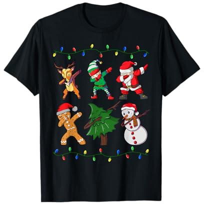 Bambini Dabbing Dab Babbo Natale Elfo Cervi Natale Ragazze Maglietta