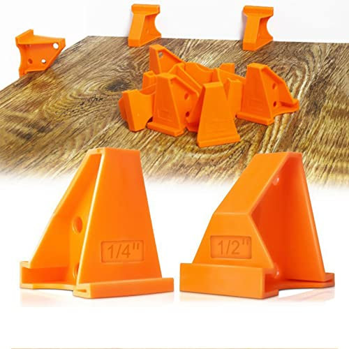 Niciksty 20 Pcs Flooring Spacers Laminate Flooring Installation Kit with 1/4 & 1/2 Gap, Wood Floor Install Tool for Laminate, Vinyl Plank, Hardwood, LVT, and Floating Floor Installation, Orange