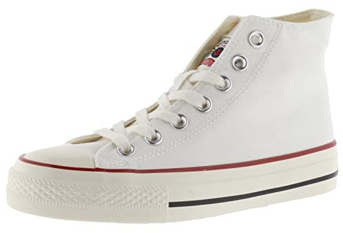 victoria Botín Tribu Lona & Sello Retro & Suela Acabado Brillo 1057101 para Mujer Blanco 39