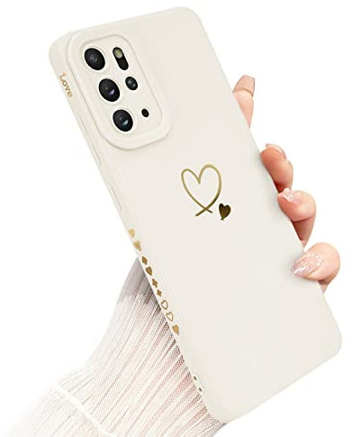 Newseego Handyhülle für Samsung Galaxy S20 Plus 5G Hülle für Frauen Mädchen, Gold Herz Muster Weich Flüssigsilikon S20 + Hülle Niedlich Herz Rand Kamera Schutzhülle für Samsung Galaxy S20 Plus-Weiß