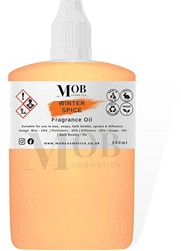 Luxury and Designer Fragrance Oil | Highly Concentrated | Perfect for Candles, Soaps, Bath Bombs, Diffusers, Wax Melts | UK Made | Vegan (Winter Spice, 100ml (Pack of 1))