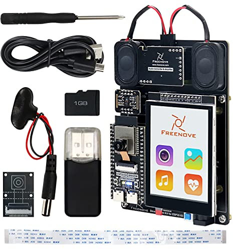 Freenove Development Kit for ESP32-S3-WROOM CAM (Included), Dual-core 32-bit 240 MHz Microcontroller, Onboard Camera Wireless, Touch Screen Stereo Speakers Heart Rate Sensor, Tutorial Code