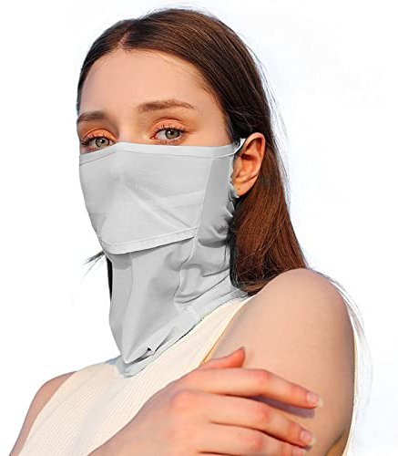 KIPETTO Frauen Sonnenschutz Maske Atmungsaktive EIS Seide Schleier UV Schutz Gesichtsabdeckung für Sommer Outdoor Sport