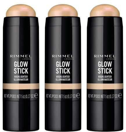 3 x Rimmel Glow Stick Highlighter Illuminator - 002 Bold