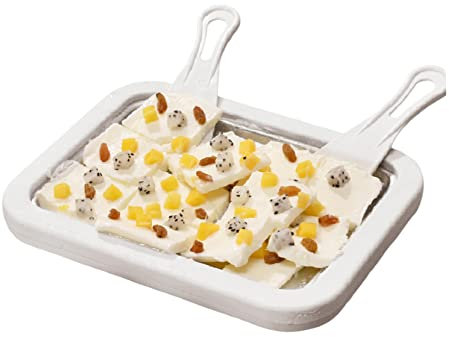 Fabricante de helados, plato de rodillo de helado con 2 espátulas para familia para niños, fabricante de yogurt congelado, máquina de helado fácil para helado enrollado casero de yogurt congelado