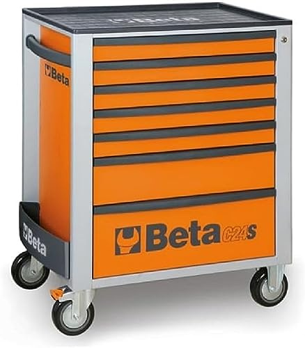 Beta - BW C24S/7-O Tragbare Werkzeugkiste mit 7 Schubladen mit hochfester ABS-Arbeitsplatte - Orange