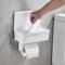 Toilet Paper Holder with Shelf and Storage Cabinet, Home Bathroom Wall Mounted Toilet Paper Shelf, Stainless Steel Toilet Paper Holder Cylinder, Flushable, Suitable for Any Bathroom
