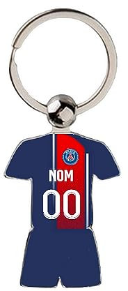 Porte Clé Football Paris 2023 2024 nouveau Maillot Domicile Personnalisable avec Nom et Numéro