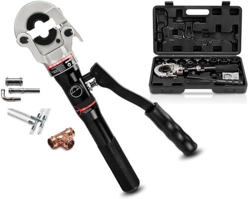 YOGAYE Outil de sertissage hydraulique de Tuyau Pex de raccords de Tubes en cuivre, Pince à sertir de Presse de plomberie, for Tuyau en Plastique en Aluminium de Type Rond (Size : M12/15/18/22/28mm)