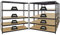 PROREGAL Mega Deal 5er-Set Schwerlastregal Giant Elephant 180x180x60cm mit 5 Ebenen Fachlast 200kg Schwarz, Kellerregal, Steckregal, Garagenregal, Lagerregal