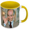 Kaffeebecher, hochwertig, Gelb – Louis De Funes Französischer Schauspieler Comedie – Tasse mit Henkel und farbigem Innenfutter