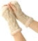 KBRPEY Damen Fingerlose Handschuhe Winter Warme Armstulpen Handschuhe Damen Kurzer Gestrickte Halb Fingerlose Fäustlinge Warm Weiche Strickhandschuhe für Damen (Beige)