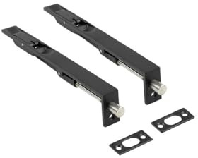 Golden Grace Flush Door Bolt Heavy Duty, Matt Black 150mm - Pack of 2 | Includes matching screws for simple setup; concealed look secures French double doors and blends with any metal hardware.