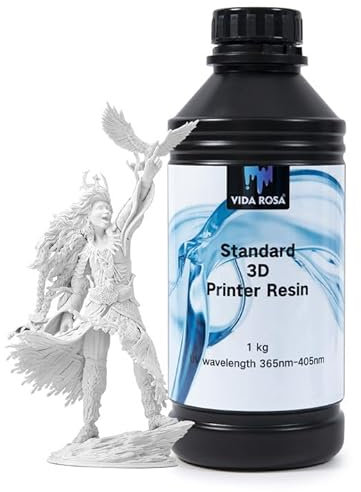 VIDAROSA 3D-Druckerharz 1KG, LCD-Photopolymerharz für LCD/DLP 3D-Druck, Standard-UV-405-nm-Aushärteharz, geruchsarm, hohe Präzision, Weiß