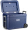 Trail 45L Cool Box on Wheels, Wheeled Insulated Hard Cooler for Hot Cold Food Drink, Picnic Camping Beach, 2 Cup Holders, BPA HDPE Free Liner, 72hr Max Cooling (54.5cm x 36cm x 42cm)