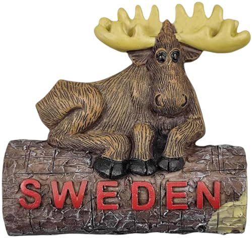 Kühlschrankmagnet im Elchstil, Schweden, Touristen-Souvenir, Küche, Kühlschrankmagnet, Dekoration, handbemalt, Handwerk
