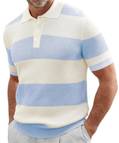 Tops Herren T-Shirt Gentleman Herren Kurzarm Basic Klassisch Herren Hemd Sommer Herren Streetwear Herren Arbeits T-Shirt Herren A-Blue 3XL