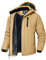 Rdruko Skijacke Herren Winterjacke Snowboardjacke Warme Fleece GefüTtert Winter Jacke Wasserdicht Funktionsjacke Männer Outdoor Wanderjacke mit Kapuze-Khaki XL