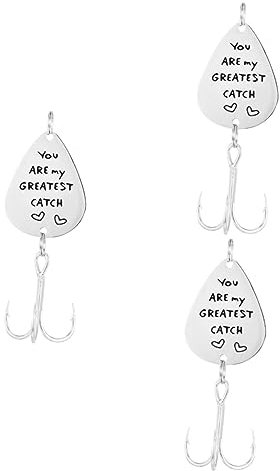 VANZACK 3stücke Engraved Fishing Lure Hook You Are My Greatest Catch Angelhaken Für Papa Und Ehemann Personalisierter Angelzubehör Für Angler Geschenkidee Für Weihnachten Und Vatertag