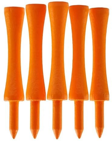 TH Golf Golf-Tees aus Bambus, Orange, 70 mm, biologisch abbaubar, umweltfreundlich, nachhaltig, 100 Stück