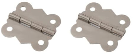 Pack of Two (Pair) Mini Silver Hinges 30x25mm for Dollhouse Woodworking Door Wood Box Chest Hinge Toy Model Hardware DIY Projects with Screws Pack