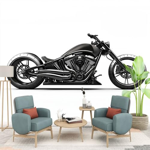 Fototapeten Cooles Motorrad Wandtapete Vlies Wand Tapete 200 x 140 cm - Schlafzimmer Büro Flur Dekoration Wandbilder Moderne Wanddeko Fototapete