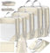 POWZOO 8 Teilige Compression Packing Cubes Set,Kleidertaschen,Schuhtaschen,Koffer Organizer Set,Organizer Packing Cubes Compression,für Koffer,Backpack,Reise Organizer,Ordnungssystem für Koffer-Beige