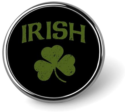 Irish St. Paddy's Day Kleeblatt Modeknöpfe Brosche Pins Runde Metallabzeic