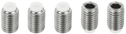 PATIKIL M10x16mm Nylon Spitze Gewindestift, 5 Stück 304 Edelstahl Metrische Sechskantkopf Becherpunkt Rutschfeste Set Schrauben Interner Sechskant Antrieb Hardware
