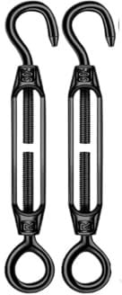 Spannschloss-Drahtspanner, Zaundrahtspanner, Seilspanner, schwarze M4-Öse und Haken-Spannschloss 304 Edelstahl-Drahtseil-Spannvorrichtung, Schattierungsnetz, Plane, Installation, Flanschbolzen