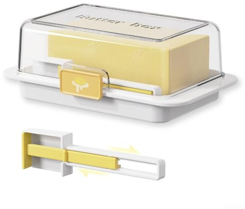 Boîte de rangement hermétique pour beurre - Réutilisable - En plastique transparent - Séparateur de beurre - Pour comptoirs et porte de réfrigérateur (A)