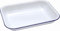 HOCHSTE® Falcon Enamel Bakepan Traditional White Oblong Shape Traditionally Enameled with Blue Rim Roasting Tray, Oven & Dishwasher Safe, Heavy-Gauge Steel White 1 Pack - 31x25x5cm